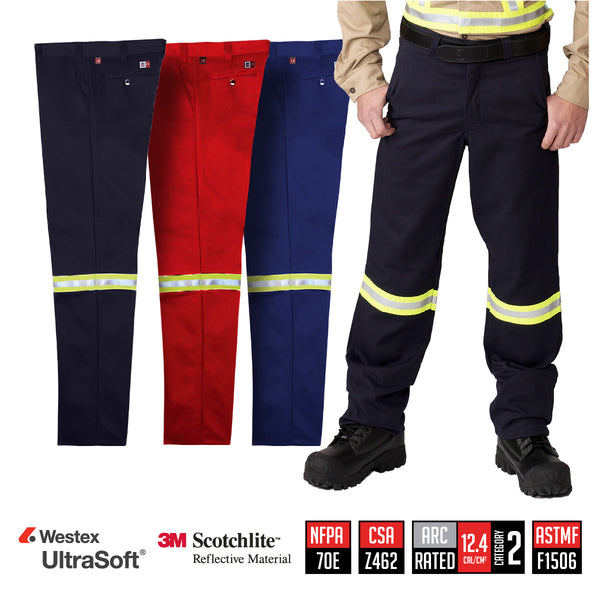 Regular Fit Work Pants with Reflective Material - 1435US9