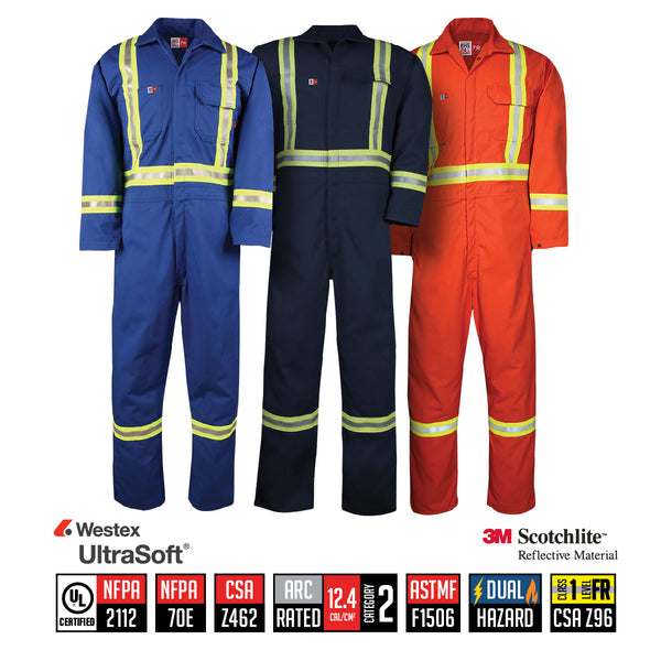 Unlined Work Coverall with Reflective Material - 1325US7
